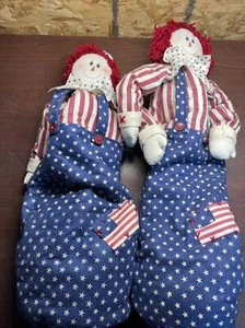 Raggedy Ann and Andy Patriotic 4th Of July 2006 Stand Up W/Base Decor - Picture 1 of 12