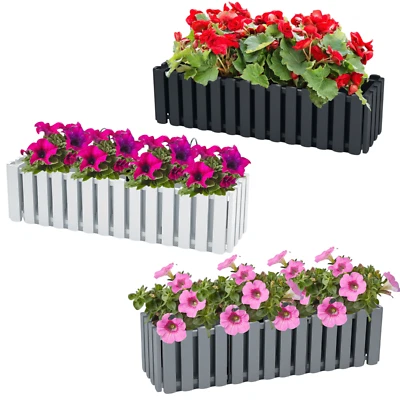Blumenkasten mit Halter Balkonkasten Mit Bewässerungssystem (3Farben; 2 Größen) - Bild 1 von 2
