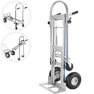 VEVOR 3 In 1 Aluminum Folding Hand Truck Trolley 350kg Heavy Duty Cart Dolly
