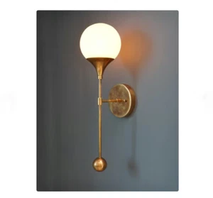 Mid Century Wall Sconce Modern Brass TRUMPET Lamp Light Brass Wall Light Fixture - Picture 1 of 6