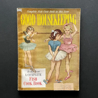 1952 Good Housekeeping Magazine • Ballerinas In Ballet Class Illustrated Cover - Image 1 of 4
