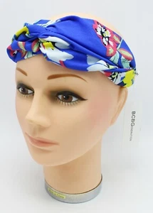 Neu BCBGeneration Damen-Stirnband tropisch blau Blumenmuster dehnbar neu mit Etikett #HB1 - Bild 1 von 2