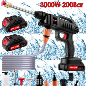 Limpiador de alta presión a batería 200 bar + 2 baterías coche limpiador a presión móvil pistola pulverizadora - Imagen 1 de 12