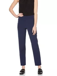 Pantaloni donna NERI SLIM FIT CROP elasticizzati nuovi con etichette Laundry Shelli Segal TG 8 $225 - Foto 1 di 7