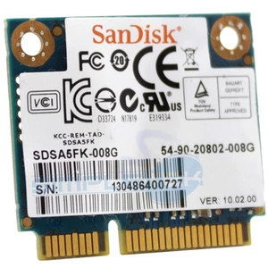 SSD Half Slim Msata Sandisk 8GB SATA Drive SDS-A5FK-008G 54 Refurbished - Picture 1 of 2