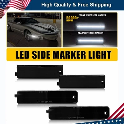 Luces de señalización laterales LED blancas delanteras + traseras para Pontiac Firebird 1998-2002 Foto 1 de 4