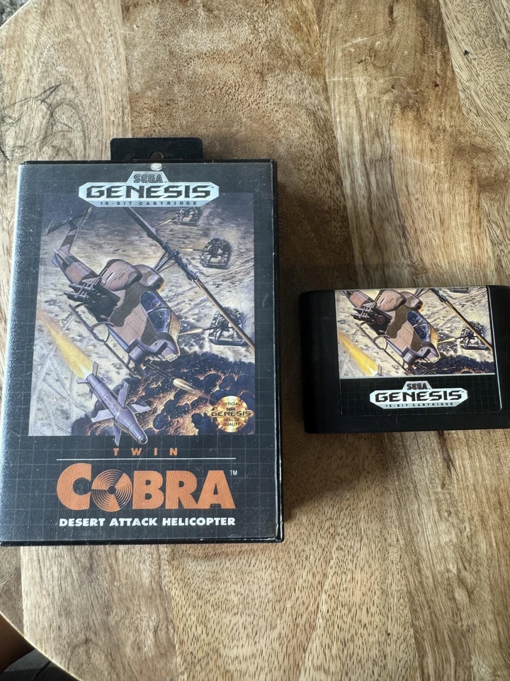 Helicóptero Twin Cobra Sega Genesis Videojuego Completo CIB Desert Attack Foto 1 de 4