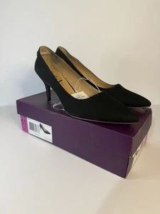 Gloria Vanderbilt Women’s Size 11 Marilyn Black Denim Heels Pumps NWT In Box - Picture 1 of 11