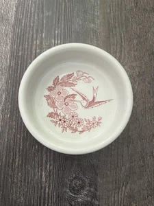 Vintage Jackson Pottery Bowl. Hummingbirds Flowers Red Band. Approx 5 1/2” - Picture 1 of 6