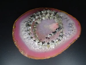 Splendido Bracciale al Quarzo Herkimer Filo di Memoria Chip Diamante 26,04g - Foto 1 di 8