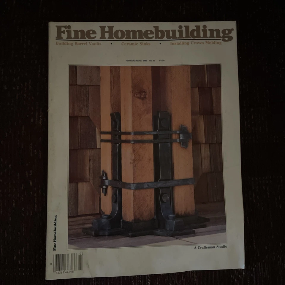 Fine Homebuilding Magazine 1989 February/March No 51 Building Barrel Vaults - Image 1 of 2