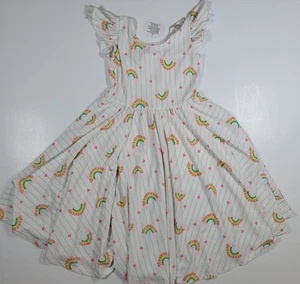 Dot Dot Smile Size 7 Girls Dress Rainbow Hearts Pattern Twirl Style Dress   - Picture 1 of 4
