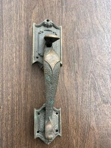 Vintage Ornate Bronze Brass Front Door Handle Thumb latch Pull About 10.75" - Picture 1 of 4
