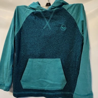 Camisa Shaun blanca para niños verde azulado con capucha manga larga con bolsillo canguro XS Foto 1 de 3