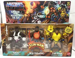 Masters Of The Universe Origins SUN-MAN & THE RULERS OF THE SUN 3-Pack Kikto Zap - Picture 1 of 6