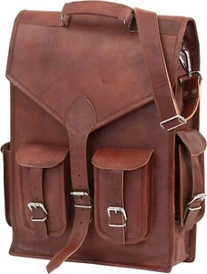 Echt Echt Echt Unisex Leder Rucksack Tasche Umhängetasche Aktentasche Laptop ... - Bild 1 von 8
