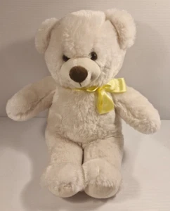 Build-A-Bear Workshop Cream Teddy Plush White with Yellow Ribbon Soft Toy 38cm - Foto 1 di 8