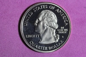 2002 - S PROOF CLAD "INDIANA" Statehood Washington Quarter! #K47248 - Picture 1 of 2