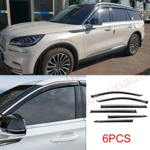 6P For Lincoln Aviator 2020-2022 Window Trim Vent Visor Sun Rain Deflector Guard - Picture 1 of 8