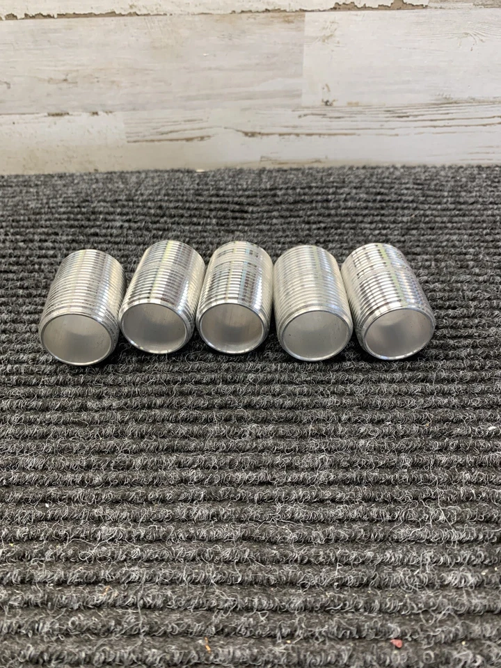 Lot of 5 - 1” x 2” Length Rigid Conduit Aluminum Close Nipples Threaded - Image 1 of 4
