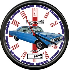 Blue 1967 Plymouth GTX Sign Wall Clock - Picture 1 of 1