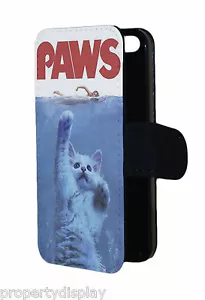 Funny Paws Cat Lover Picture Flip Wallet Mobile Phone Case Cover - Picture 1 of 1