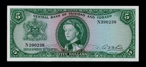 TRINIDAD & TOBAGO 5 DOLLARS L. 1964 PICK # 27b VF-XF. - Imagen 1 de 2