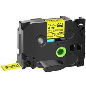 1PK Fits Brother P-Touch Ratio 2:1 HSe-641 Heat Shrink Tube Black on Yellow 18mm - Picture 1 of 3