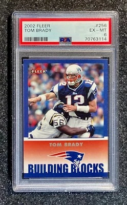 2002 Fleer Tom Brady #256 New England Patriots (3x MVP/5x SB MVP) PSA 6 EX-MT - Image 1 of 2