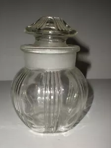 Antique Apothecary Globe Jar Drug Store Pharmacy vtg Glass Condiment Ground Top - Picture 1 of 7