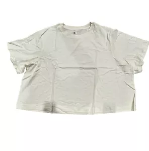 Women's Plus Size Supima Cotton Short Sleeve Top - All in Motion Cream 3X - Picture 1 of 2