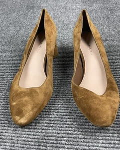 Loeffler Randall Shoes Women's 10.5 Mid Pump Brown Suede Closed Toe Round Heel - Picture 1 of 12