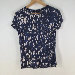 Saba t shirt owmens XS blue splatter print short sleeve cotton 110398 - Picture 1 of 8