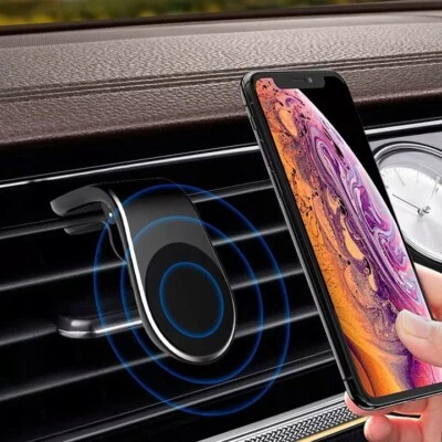 SUPPORTO CELLULARE AUTO MAGNETICO PER BOCCHETTE ARIA CON CALAMITA PORTA TELEFONO - Immagine 1 di 4