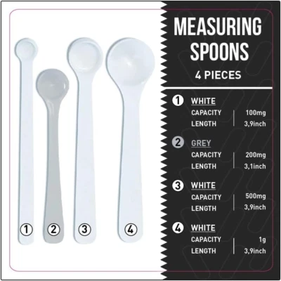 Dosing Spoon | Milligram Measuring Spoons Set of 4 | Exact Dosing 100Mg, 200Mg,  - Image 1 of 4