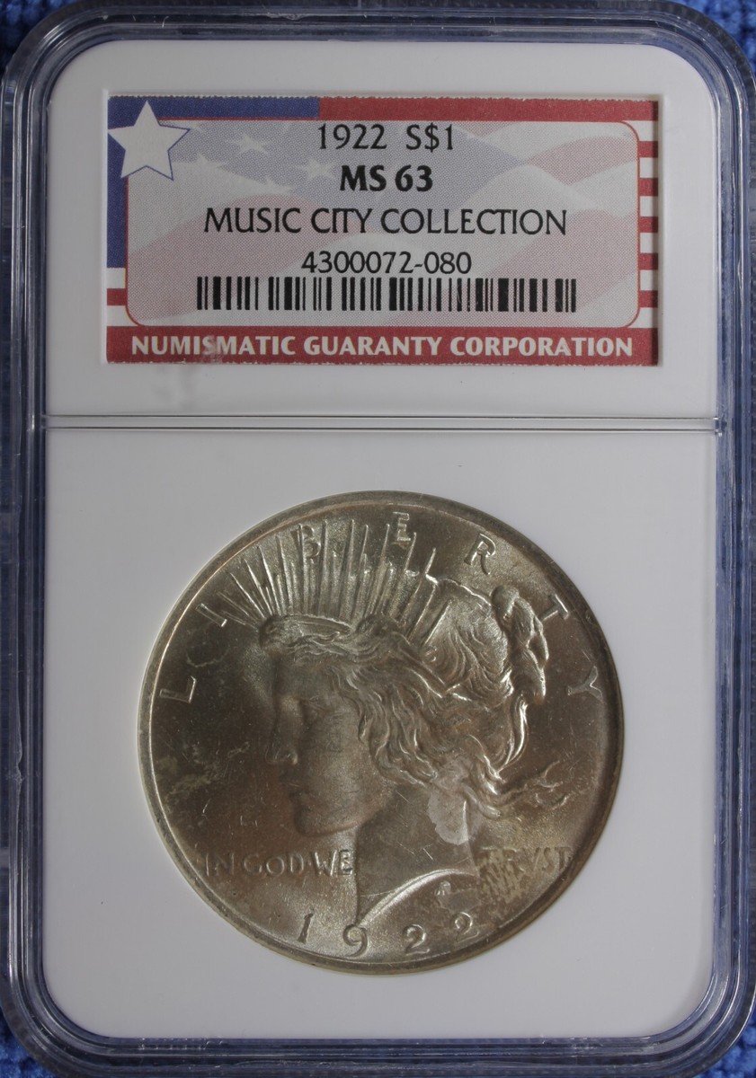 NGC MS63 アメリカ 1922 ピースダラー MS63】NGC 1922 アメリカ ピースダラー 1ドル銀貨 名作 高鑑定