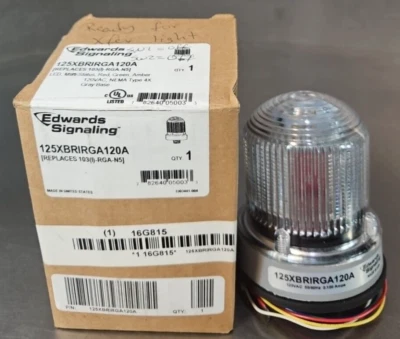 Edwards Signaling 125XBRIRGA120A  Visual Signal Light                   (BIN435) - Image 1 of 4