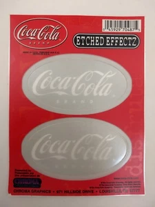 2er Set Coca-Cola Aufkleber mit geätzten Glasoptik transluzenten Coke Decals - Bild 1 von 8