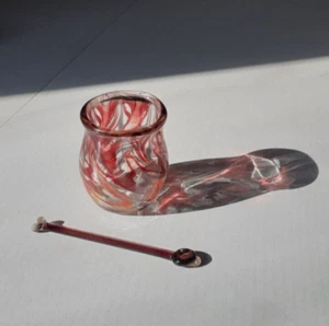 Glas offenes Salzset-Feuer Herz-Handgeblasen Borosilikat Deko Kulinarisch - Bild 1 von 6