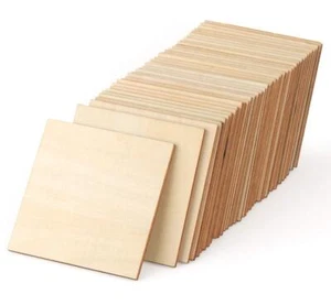 50Pcs Basswood Sheets 1/8 Wood Square 4x4 Blank Balsa Wood Sheet for Crafts, ... - Picture 1 of 9