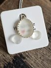 Seaham White Clear Sea Glass Sterling Silver 925 Pendant & Earrings Set Gift