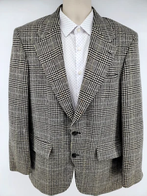 DAKS London Houndstooth Blazer Wool Sport Coat Sz 40R - Image 1 of 4