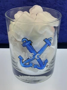 "USCG / Anchor / Semper Paratus" handbemalt auf Double Old Fashioned Glas - NEU - Bild 1 von 4