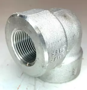 90 Degree Elbow 1" 3000 Forged Stainless Steel 316/316L Threaded Pipe Fitting - Picture 1 of 9