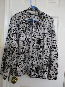 Zenergy by Chico’s Größe 2 Damenjacke durchgehender Reißverschluss geometrisches Muster Metallic - Bild 1 von 7