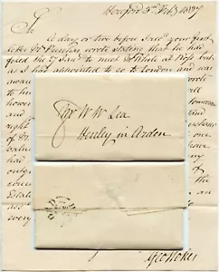 1837 LETTER HEREFORD to HENLEY SIGNED GEORGE STOKES re JOHN PURCHAS + DEWDALES - Picture 1 of 4