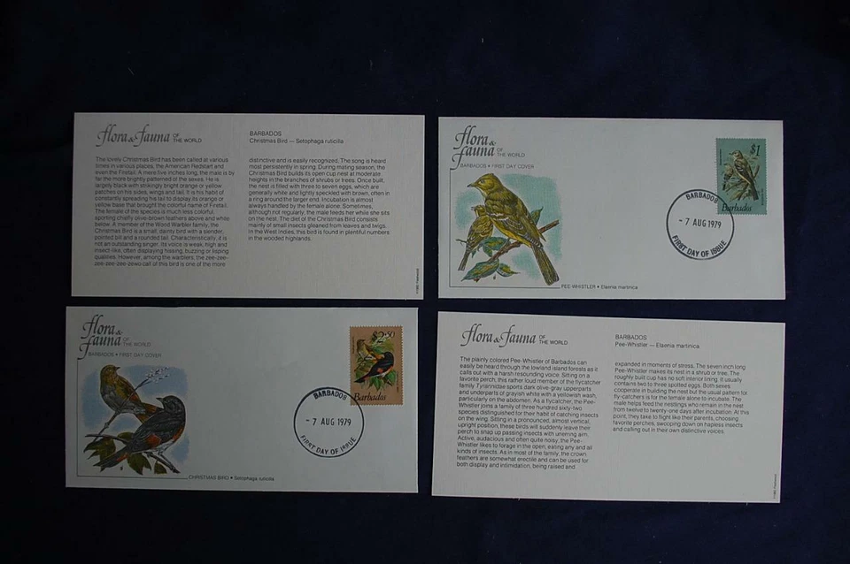 巴巴多斯动植物圣诞鸟小便邮票 FDC Fleetwood S#508-9 FF10 — 第 1/1 张图片