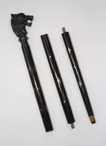 Antique Bronze Lion Head Handle Victorian Handcrafted Wooden Walking Stick Cane - Picture 1 of 5