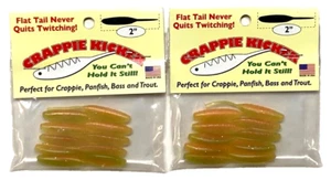 2 PACKS Crappie Kicker 2" Electric Craw The Flat Tail Never Quits Twitching! - Picture 1 of 14