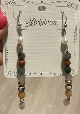 PENDIENTES COLGANTES DE ALAMBRE FRANCÉS PERLA CIELO DESIERTO BRIGHTON CONTEMPO NUEVOS CON ETIQUETAS SUROESTE FAB Foto 1 de 4